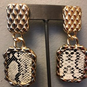 Sexy large Gold Snake Skin Earrings